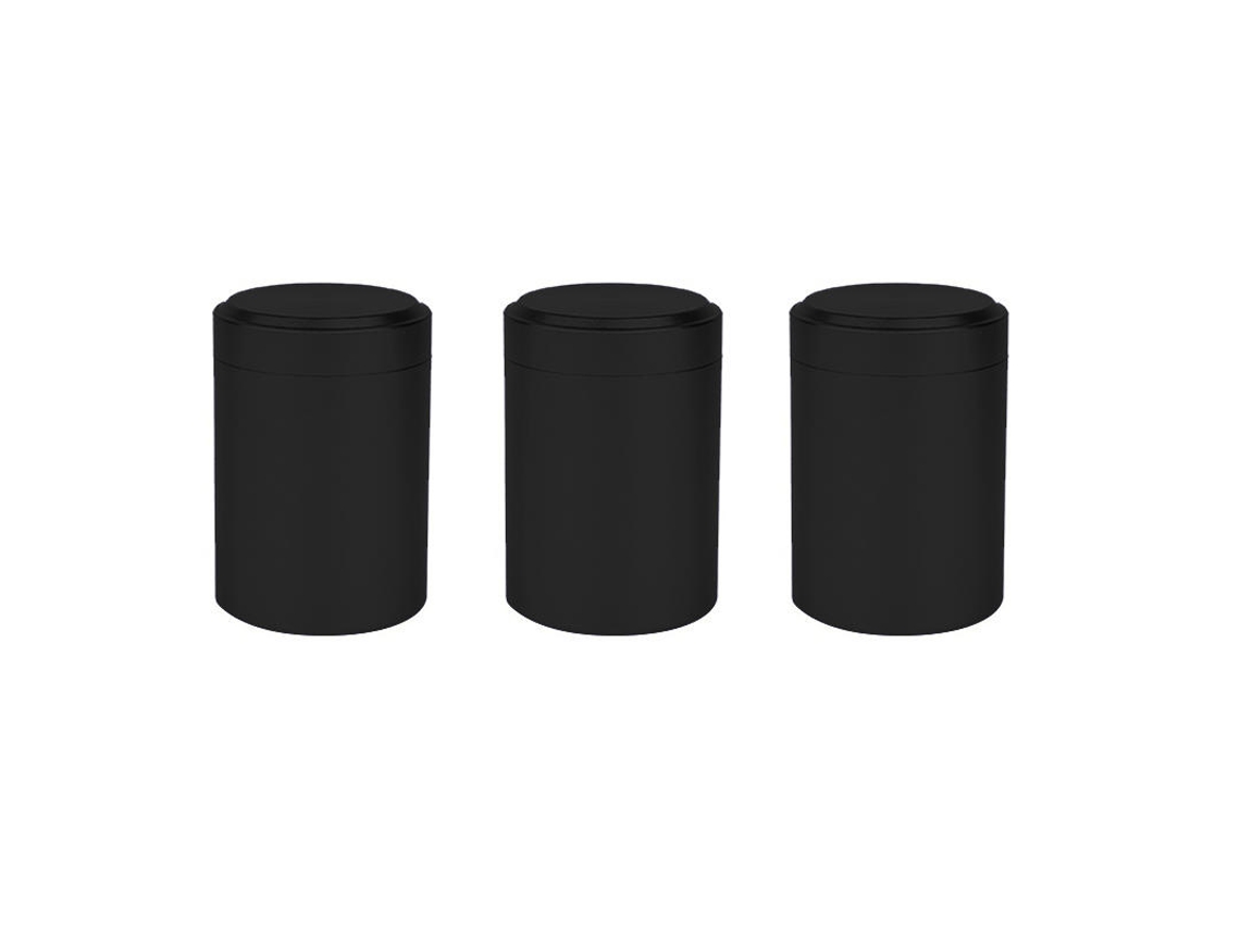 Mini Caixa de Chá de Metal, Recipiente Pequeno e Portátil MDUG (conjunto de 3 Peças Pretas)