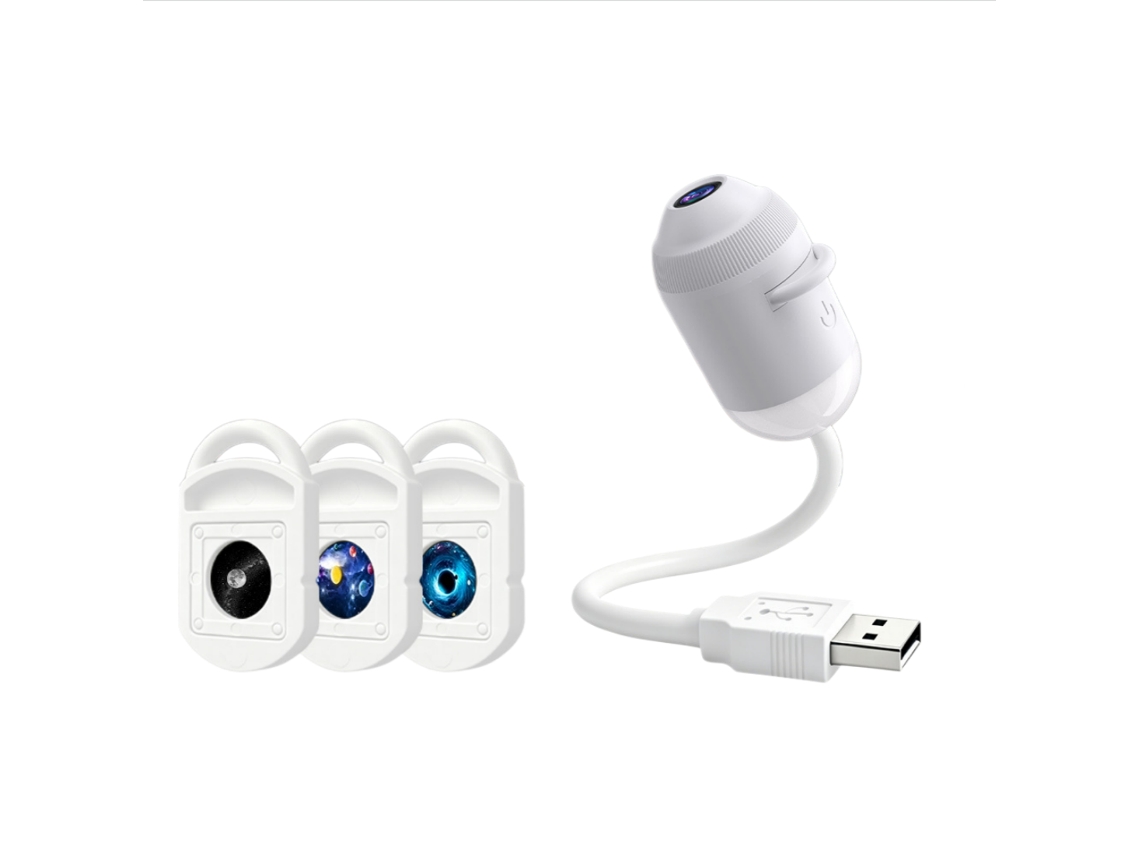 Luz De Noite De Atmosfera De Projeção De Estrelas Usb, Com 3 Lentes