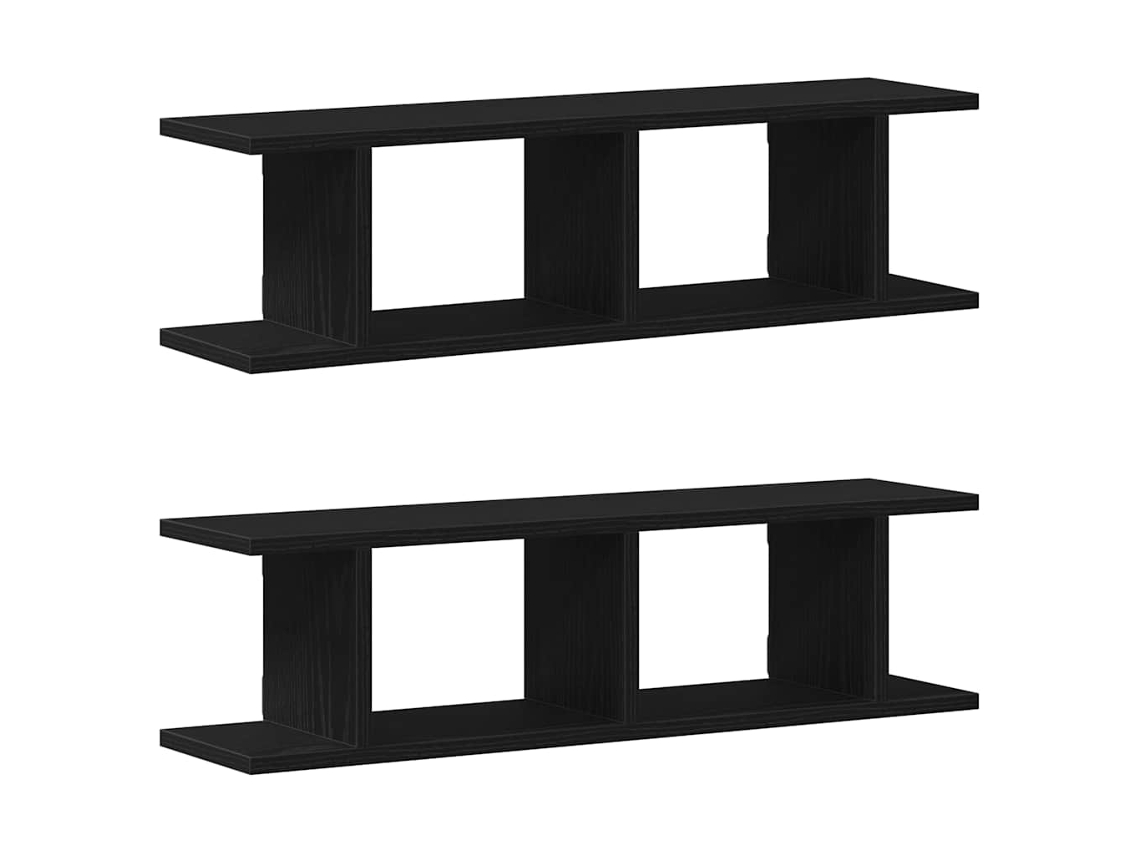 Conjunto de Estantes de Parede MAISON EXCLUSIVE 2 Pcs Deriv. Madeira Carvalho Preto
