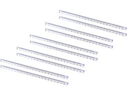 Régua triangular para medições rápidas, em plástico transparente com números nítidos, pacote com 10 unidades, ideal para