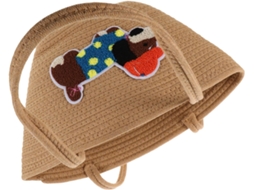 Bolsa De Praia Feminina Em Algodão Com Alça De Ombro Em Corda Para Uso Diário.