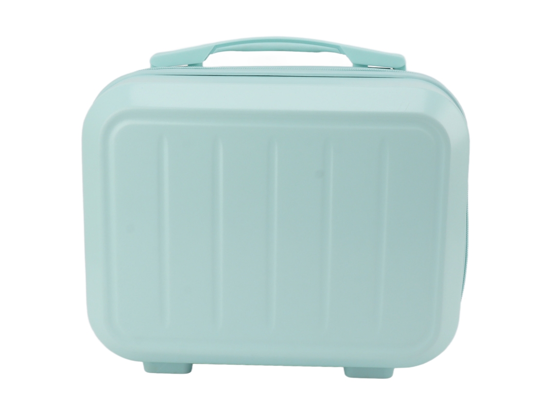 Bolsa de Maquiagem Abs 14 Polegadas Viajem Estojo de Cosméticos com Compartimentos Verdejado Azul