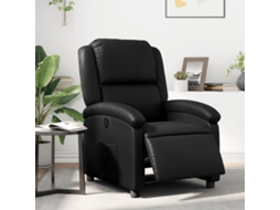 Vidaxl Poltrona Reclinável Elétrica Couro Artificial Preto
