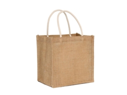 Conjunto De 2 Sacolas De Juta Com Alças - Sacola De Compras Reutilizável