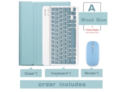 Capa Com Teclado Para Tablet Lurelia, Compatível Com I Pad Pro 11" 2024, Azul Névoa, Teclado Bluetooth, Rato 2.4g