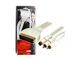 Cabo Silver Plus Scart Macho / 2Rca-1Shvs Macho 3M Blister