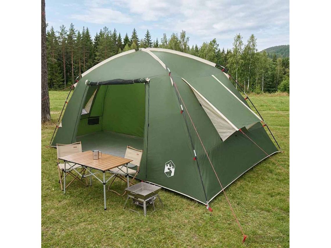 Vidaxl Barraca Cabana Com Telhado Verde 400 X 210 X 180 Cm Poliéster