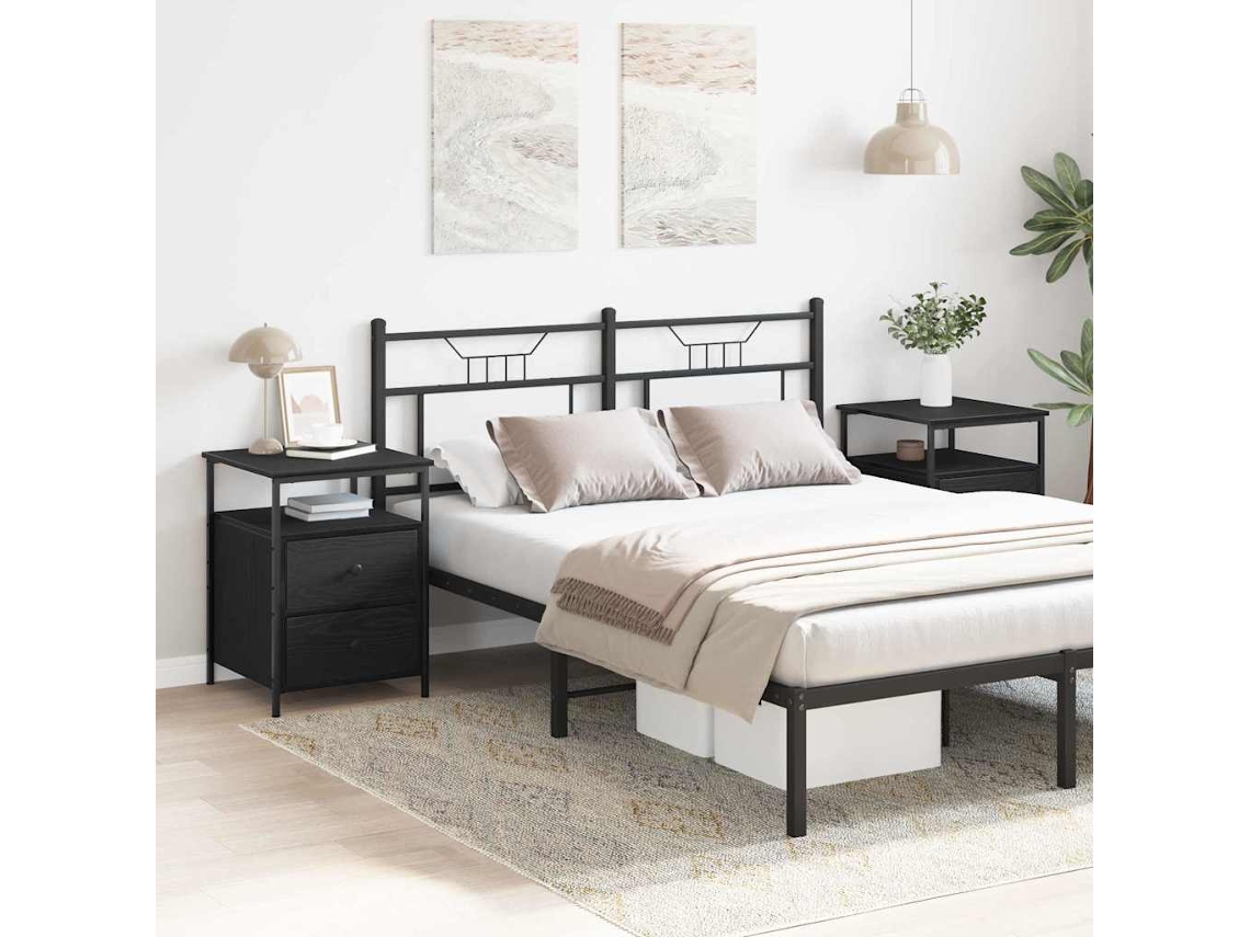 Vidaxl Armário De Cabeceira 2 Pcs Carvalho Preto 34 X 35,5 X 50 Cm