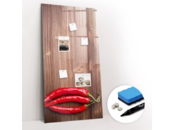 Quadro Magnético Decorativo Pimentos Na Tábua Para A Cozinha Espelharte (60x120 Cm)