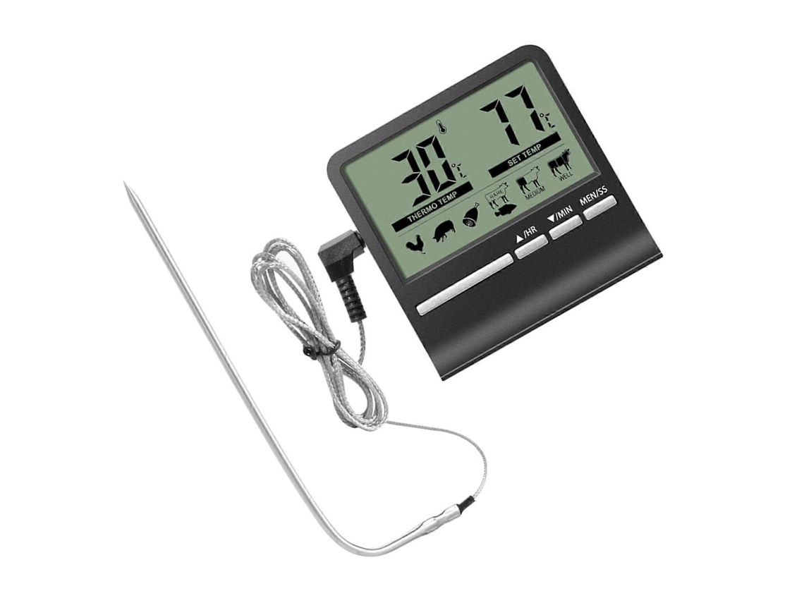 Termômetro de Carne, com Sondas Longas, Digital Carne Kitchentimer, Grillthermometer, D e Alimentos Branco GOKOCO