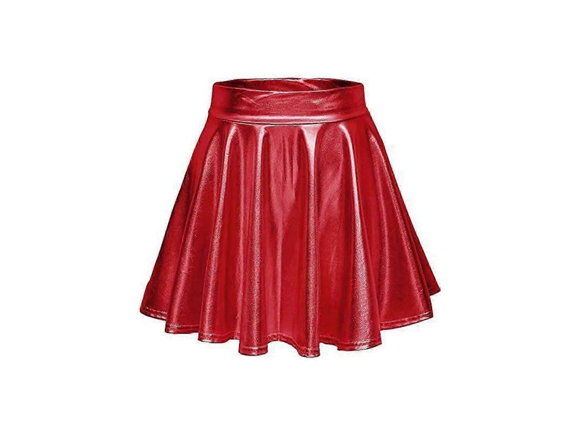 2026 falda Corta Plisada de Metalizado Brillo Alto Talle Estrecho para Mujer Tallas S XL