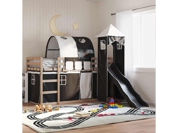 Beliche Com Escorrega E Cortinas 80x200 Cm Branco E Preto