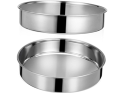 Conjunto de 2 bolas redondas multiuso em aço inoxidável para boliche.