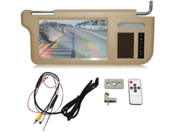 Tela Lcd de 7 Polegadas Bege para Espelho Retrovisor Lateral Direito do Carro, Integrada Ao Quebra sol. SFUSHOS
