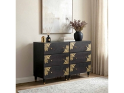Vidaxl Buffet 2 Unid. 60 X 33 X 75 Cm Madeira De Manga Maciça Preto