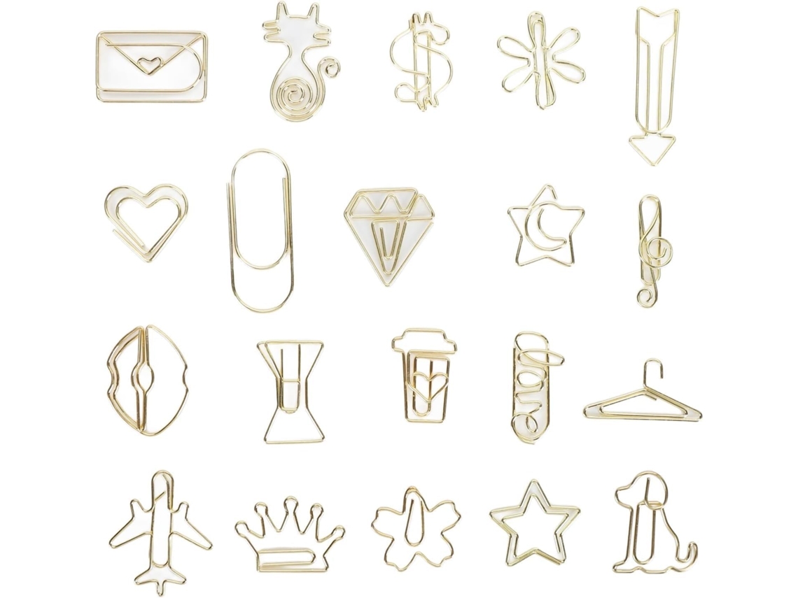 100-clipes De Papel Dourados Fofos, Pequenos Clipes Decorativos De Metal Dourado Blocos Notas, Documentos Com Fotos