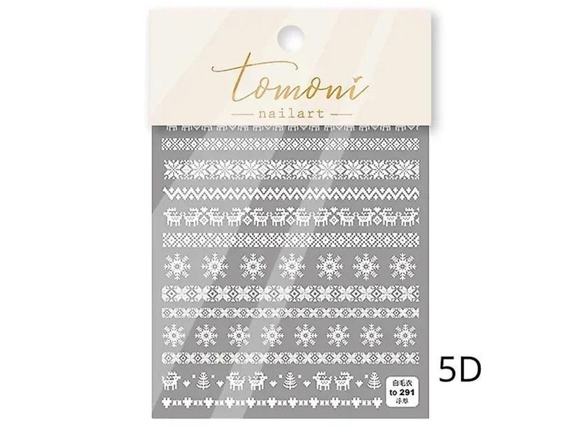 Sticker de Decoração de Unhas com Cristais Brilhantes 5d Laser Neve Natal Autoadesivo 3d