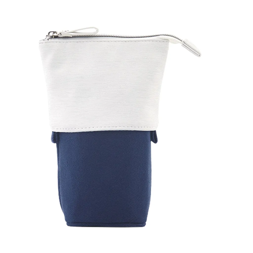 Estojo para Lápis, Retrátil, com Suporte, Organizador, Azul Escuro, Escritório AQUAFORGE