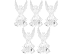 Conjunto de 5 Anjos de Led para Decoração Noturna em Acrílico Colorido, Compactos e Luminosos, Enfeites de Anjo. SFUSHOS