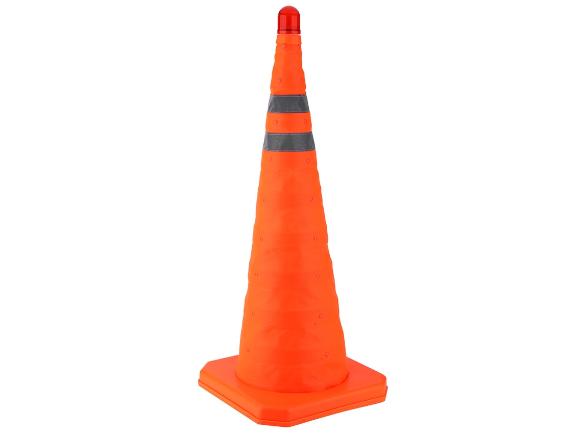 Cone De Segurança Compacto Laxiscreed Com Reflexo E Led Para Sinalização Viária