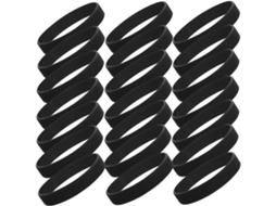 Pulseiras de identificação Hemobllo em silicone preto, 50 unidades, pulseiras esportivas elásticas ajustáveis para