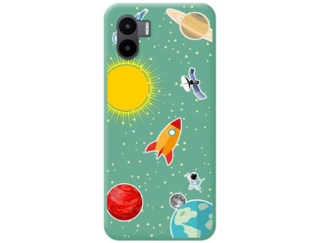 Capa para Xiaomi Redmi A1 TUMUNDOSMARTPHONE Silicone Líquida Desenhos Espácio Verde