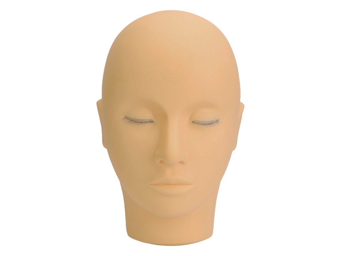 Cabeça De Boneca De Silicone Para Prática De Cílios Extensos 3 Camadas Maquiagem Beleza Café Claro