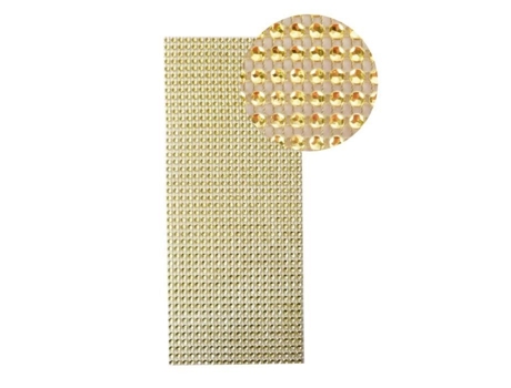 Prato Adesivo Strass - 10 x 25 cm - Ouro - Creative Seeds