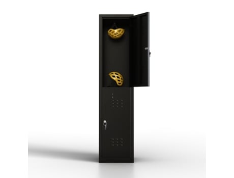 Cacifo Metálico de 2 Portas Cacifo para a Sua Oficina Ou Escritório Cacifo Metálico com Fechadura Preto TWINTHINK