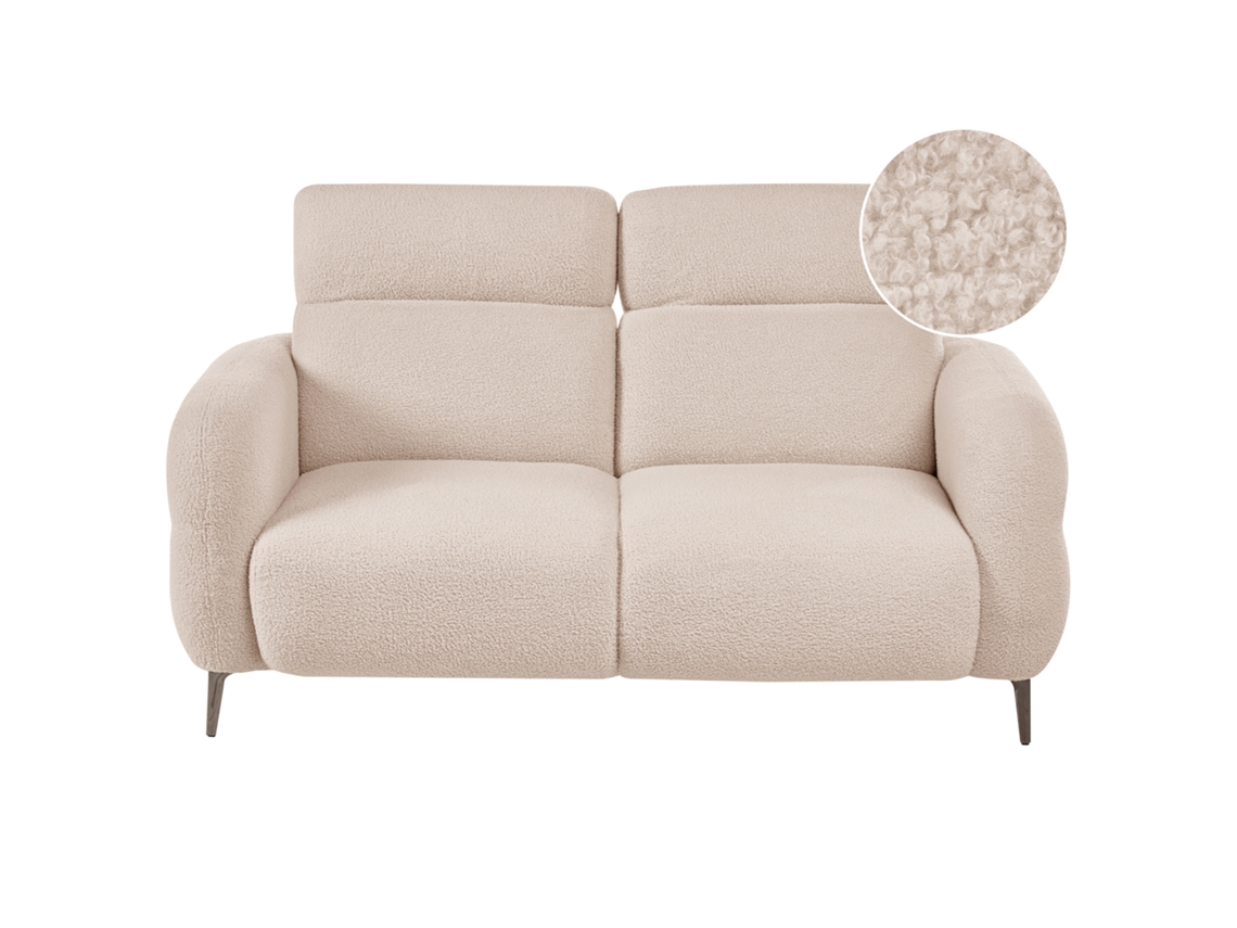 Sofá De 2 Plazas Beliani Artuna De Bouclé Beige 164x92x94