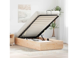 Vidaxl Estrutura De Cama Ottoman Com Armazenamento Natural 75 X 190 Cm