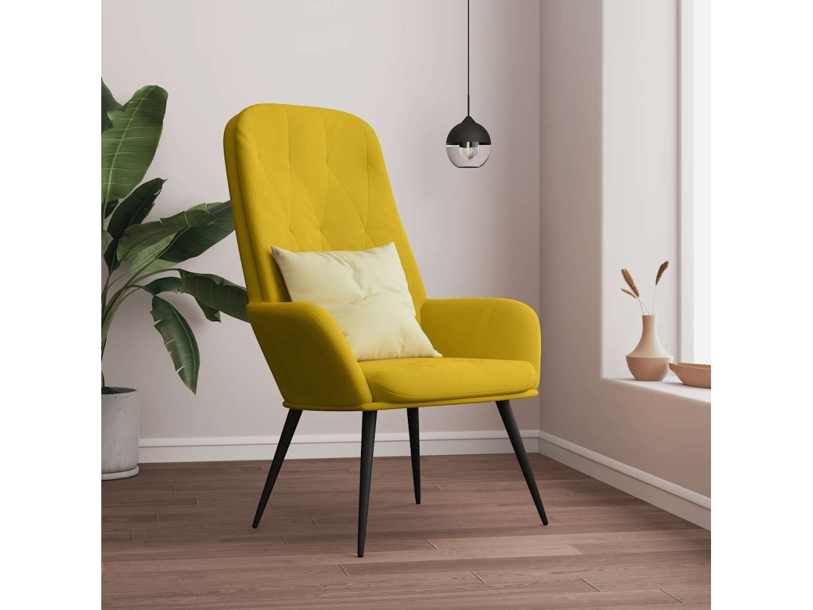 Vidaxl Cadeira De Descanso Veludo Amarelo Mostarda
