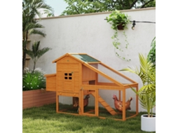 Gaiola Para Galinhas Poedeiras Em Madeira Maciça De Pinho Pré-lubrificado, Equipamento Múltiplo, 179 X 67 X 115 Cm Na Cor Laranja