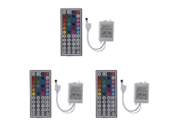3 Controles Remotos Infravermelhos De 44 Teclas Para Fitas De Led Rgb 5050