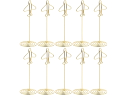 Conjunto 10 Porta Retratos Metal Dourado Formato Avião Elegantes Suportes Fotos Ideais Cartões Casamento GOKOCO