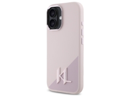 Capa para iPhone 16 KARL LAGERFELD Silicone Rígida Rosa