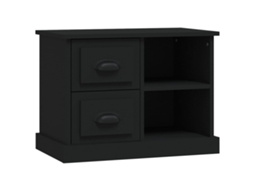 Bedside Cabinet, Bedside Cabinets Vidaxl Preto Madeira Processada (n/a)