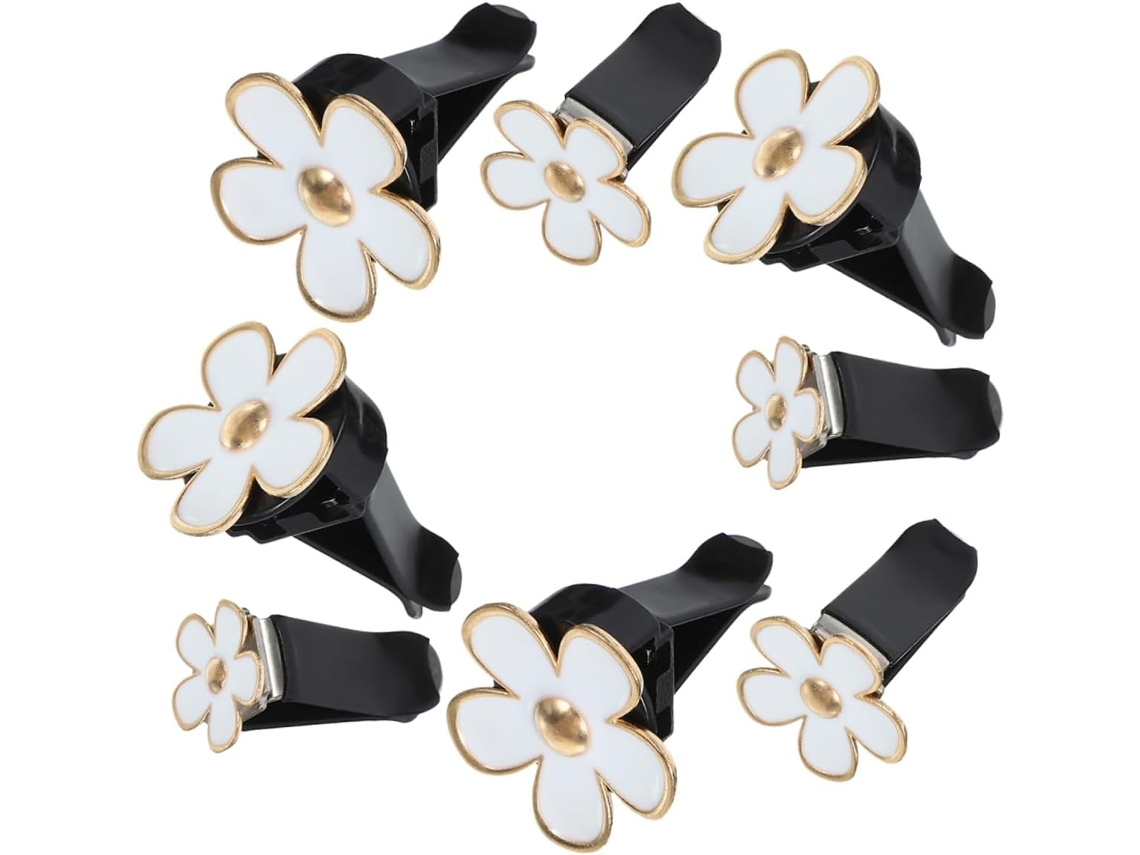 Conjunto De 8 Peças De Presilhas Decorativas Para Carro, Em Formato De Flor Margarida.