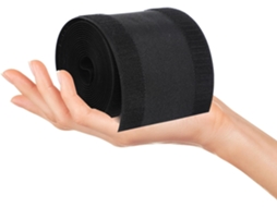 Protetor De Cabos De Chão Preto De 3 Metros Em Nylon E Poliéster Com Fecho De Velcro.
