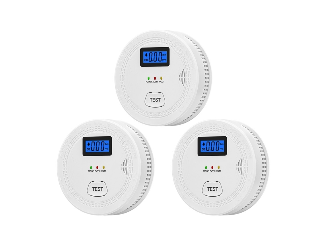 Detector De Fumaça E Monóxido De Carbono Com Alarme Sonoro E Visual