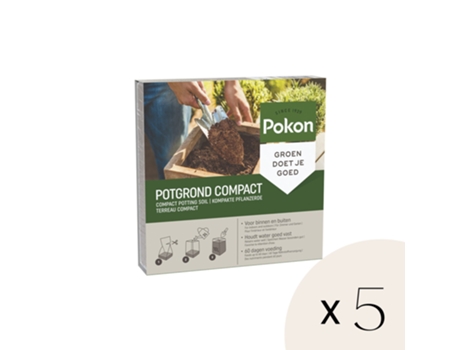 Fertilizer - Pokon - Potting soil coconut - Conjunto de 5 - Pote 18cm - Altura 18cm