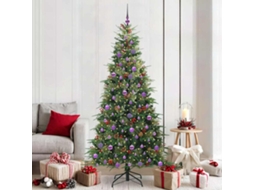 Vidaxl Árvore De Natal Articulada Artificial Verde 210 Cm Pe E Pvc