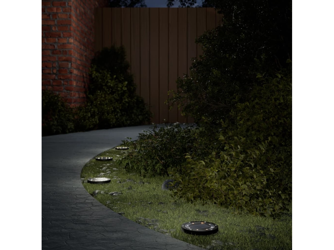 Vidaxl Luzes Solares Para Exterior Com Espigões 12 Pcs Branco Quente