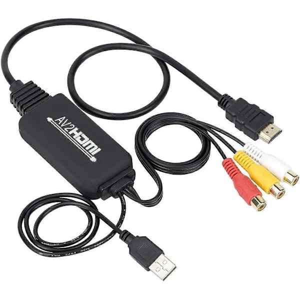Conversor RCA para HDMI AQUAFORGE, alta qualidade, cabo HDMI, AV 3RCA CVBS