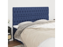 Vidaxl Cabeceira Azul 180x7x118/128 Cm Tecido