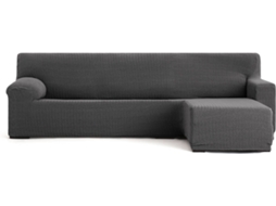 Capa de Chaise Longue Direita para Braço Curto EYSA Premium Jaz Tecido Multielástico (250-360 cm - Poliéster e Algodão - Gris Oscuro)