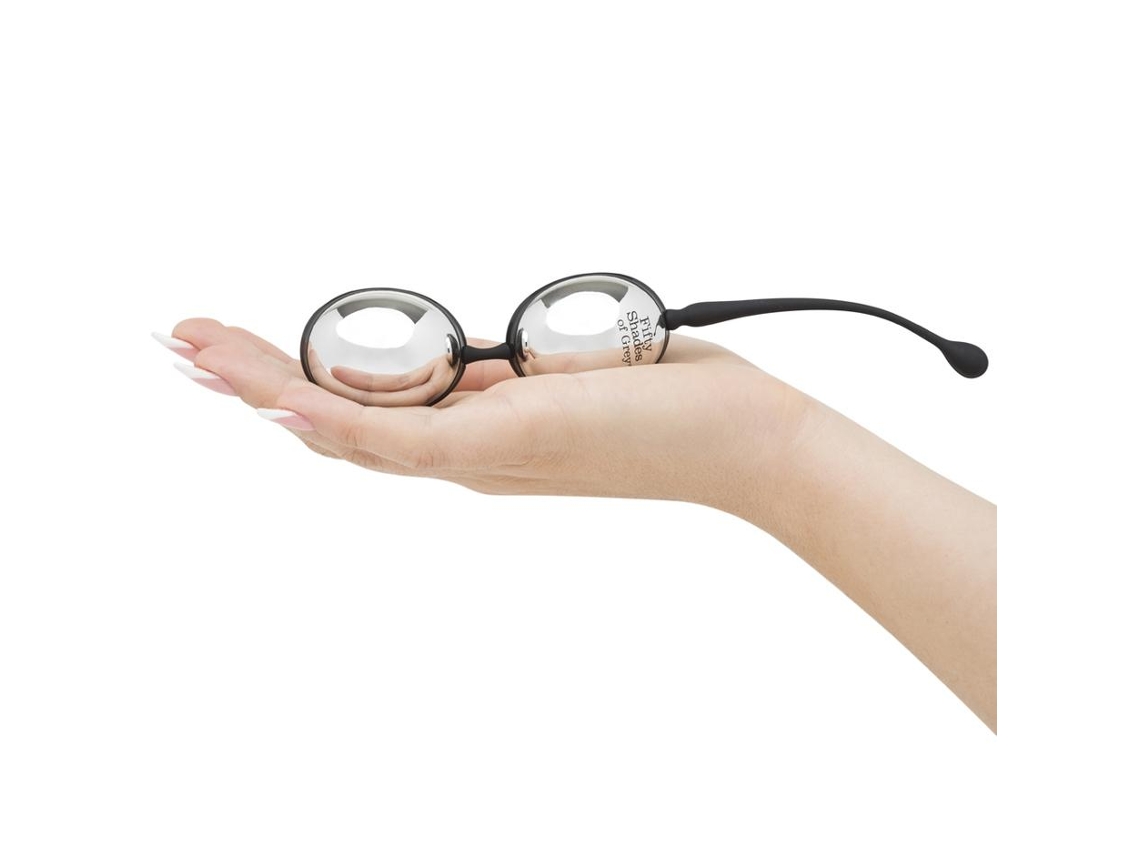 Bolas Vaginais LOVEHONEY Fifty Shades Of Grey Inner Goddess Brilhante (Bolas de Kegel - Preto e Prateado)