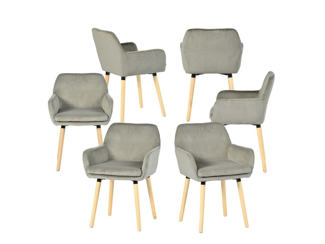 Conjunto de 6 Cadeiras de Sala de Jantar Estilo Escandinavo MEUBLES COSY