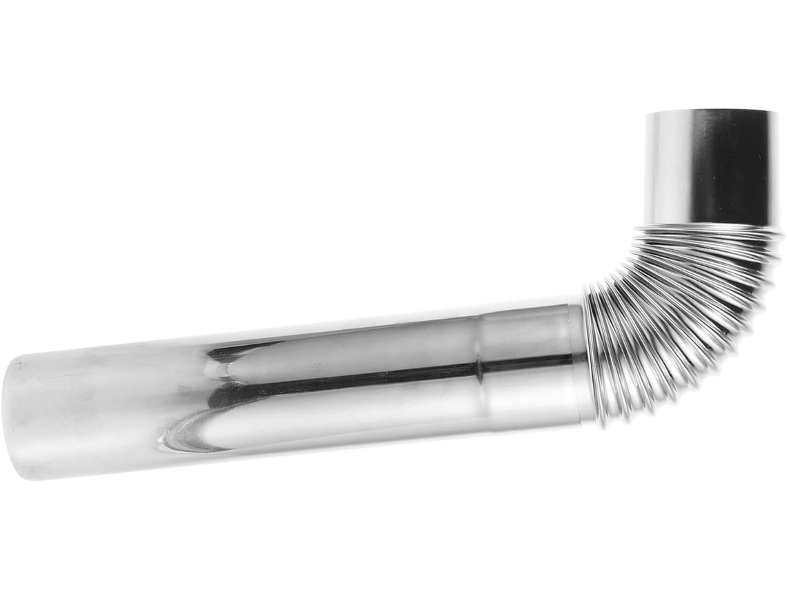 Tubo De Chaminé De Aço Inoxidável De 2 Peças – Cotovelo De 6 Cm, Tubo Reto De 6 X 26 Cm – Extensão