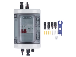 Caixa resistente à água IP65 com disjuntor de 32A e protetor de sobrecarga de 500V CC